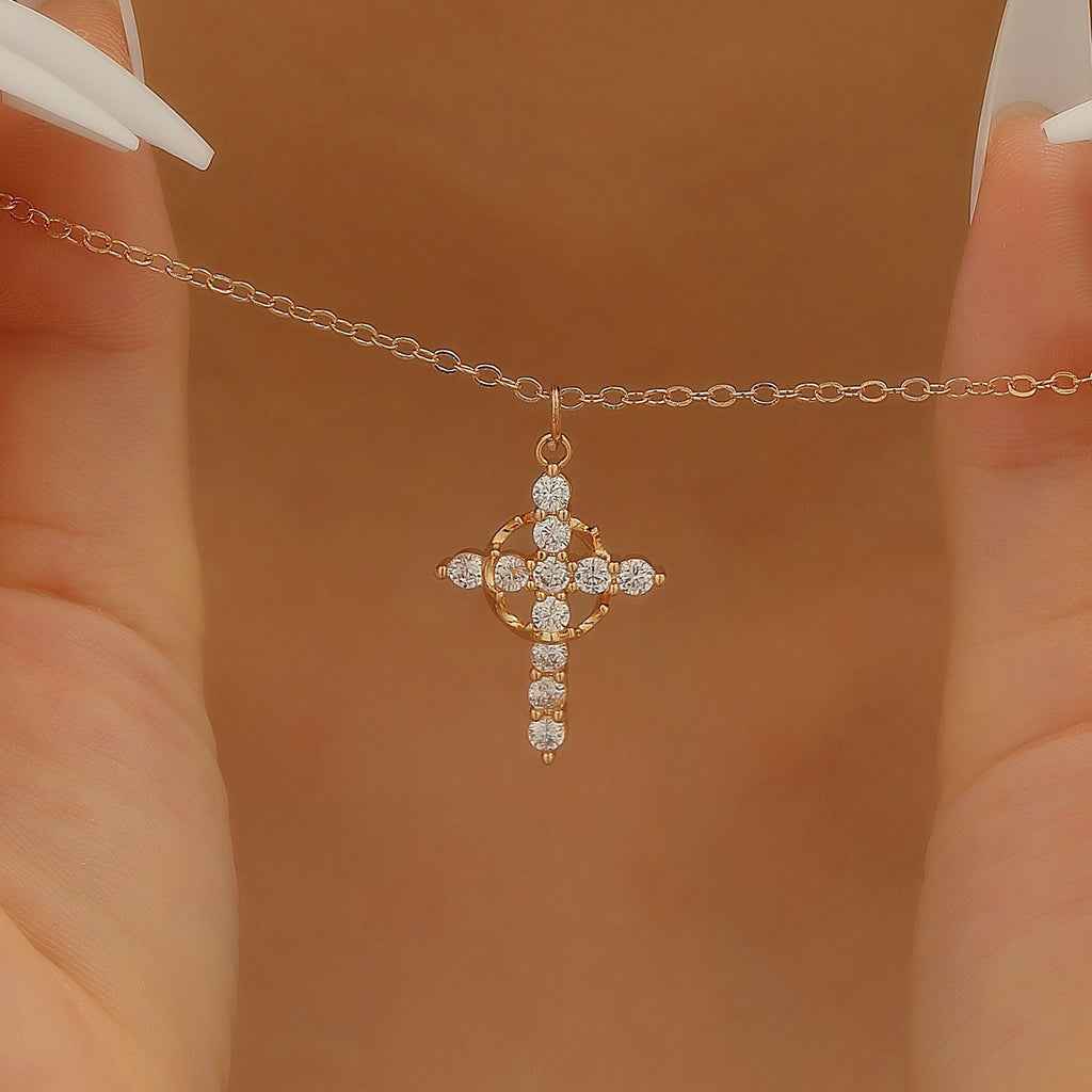 "Faith Over Everything — Gold Cross & Crown Necklace, A Meaningful Christian Gift For Her"