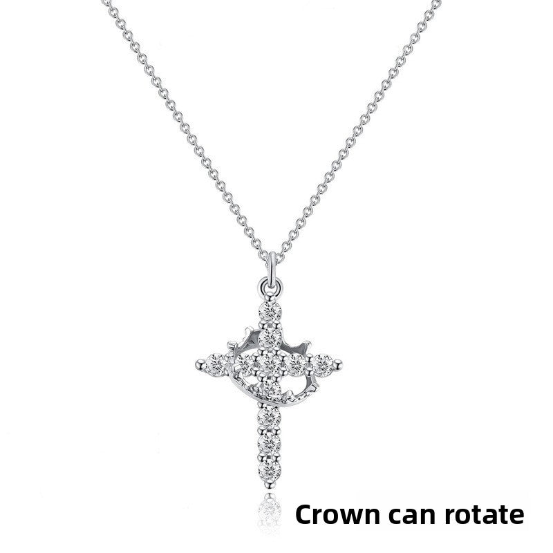 "Faith Over Everything — Gold Cross & Crown Necklace, A Meaningful Christian Gift For Her"